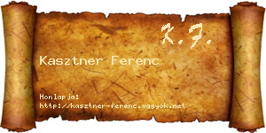 Kasztner Ferenc névjegykártya