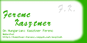 ferenc kasztner business card